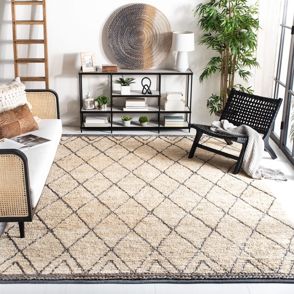 SAFAVIEH Handmade Natural Fiber Silve Trellis Jute Rug