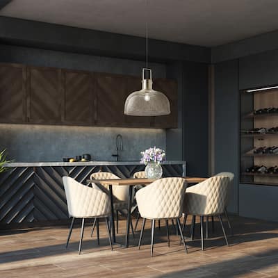 Addison River of Goods Nickel Metal 19-Inch Pendant Light with Adjustable Hanging Cord - 19" x 19" x 80"