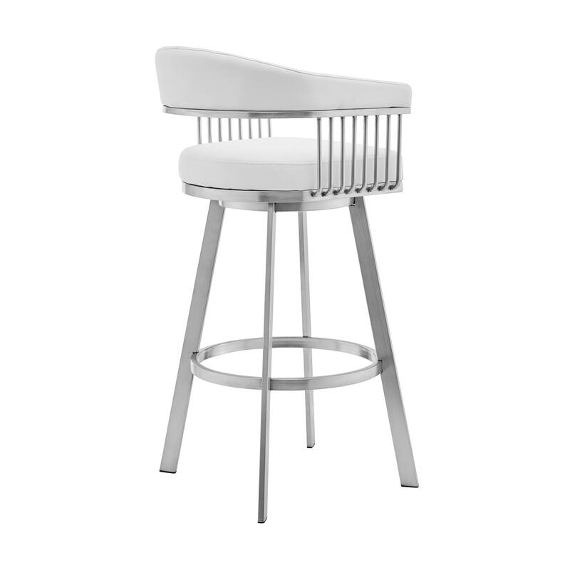 Chelsea Modern Swivel Bar Stool, Upholstered Counter Height Chair with Metal Frame