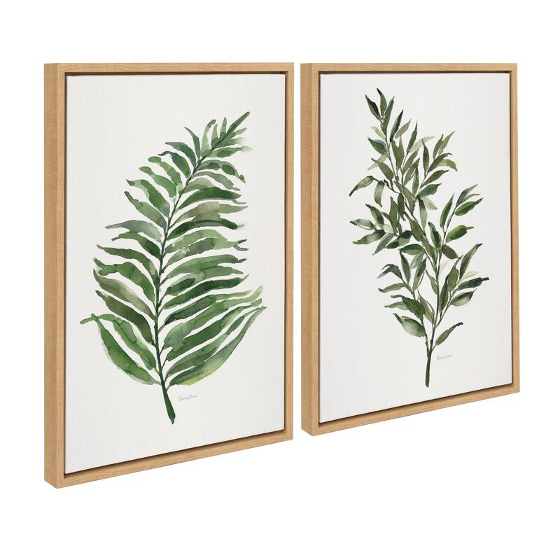 Kate and Laurel Sylvie Green Fern Ruscus Canvas Art by Patricia Shaw
