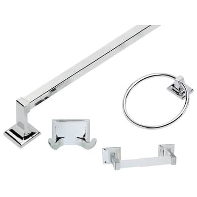 Design House Millbridge 4 Piece Accessory Kit with 24" Towel Bar,