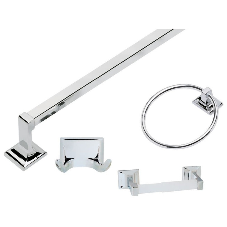 Design House Millbridge 4 Piece Accessory Kit with 24" Towel Bar,