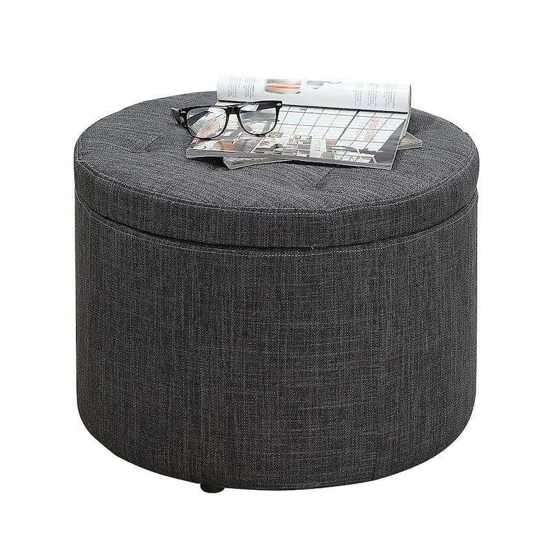Convenience Concepts Designs4Comfort Round Shoe Storage Ottoman