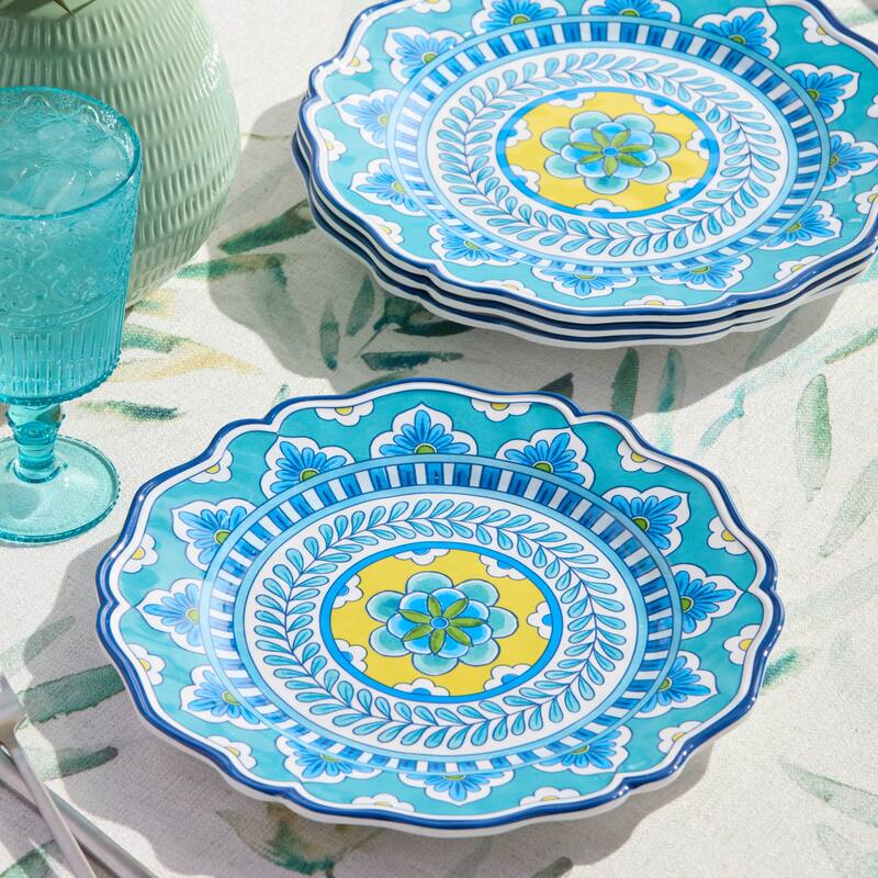 Certified International Porto Melamine 11" Dinner Plates, Set of 4 - 11.00"L x 11.00"W x 0.50"H