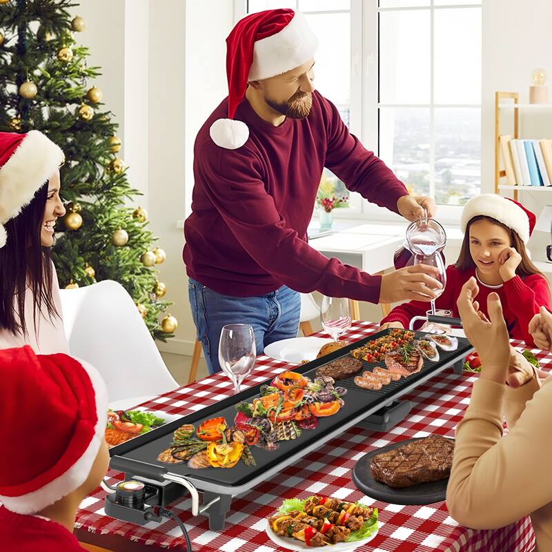 Gymax 39.5'' Extra Large Electric Griddle w/ 2 Cooking Surface