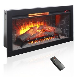 33 inch Infrared Electric Fireplace with Removable Trim kit Insert, Touch Panel Home Decor Heater, Smokeless Firebox With Fire Crackling Sound