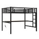 preview thumbnail 7 of 10, Space-Saving Metal Full Loft Bed with Desk,Power Outlet and LED Lighted