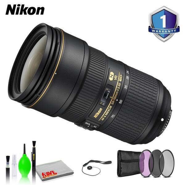 Nikon Af S Nikkor 24 70mm F 2 8e Ed Vr Lens Bundle With 1 Year Extended Warranty With mm Filter Kit Cleaning Kit And More Overstock
