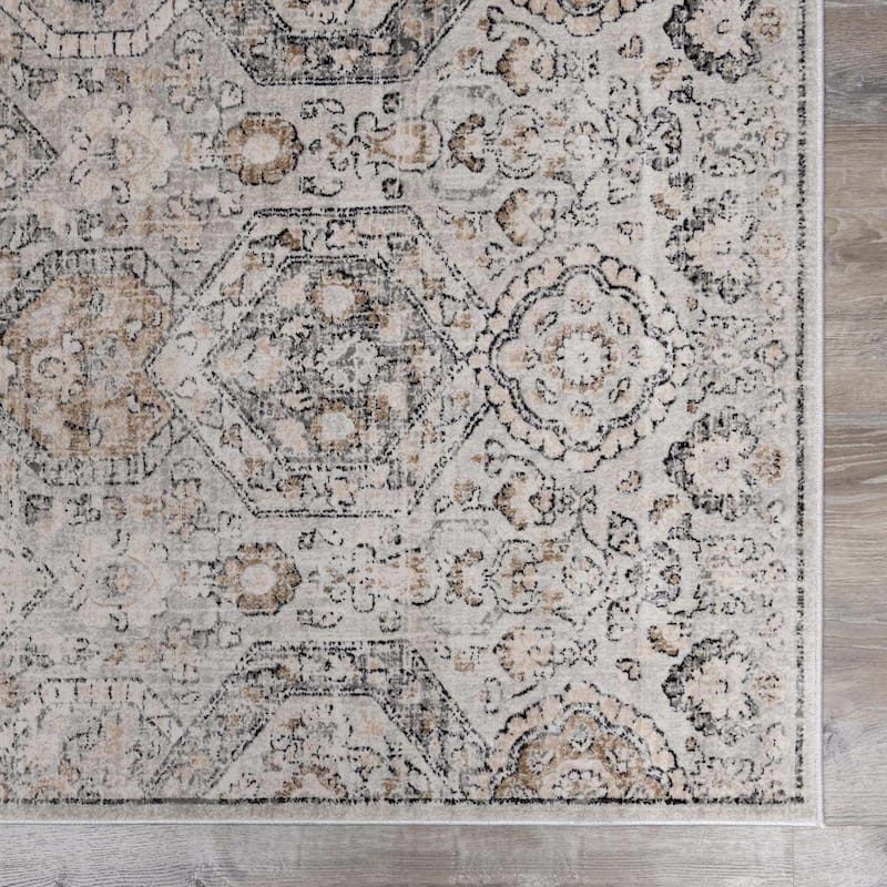 Hauteloom Bluffs Living Room, Bedroom Area Rug - Beige, Denim, Gray - 2' x 2'11"