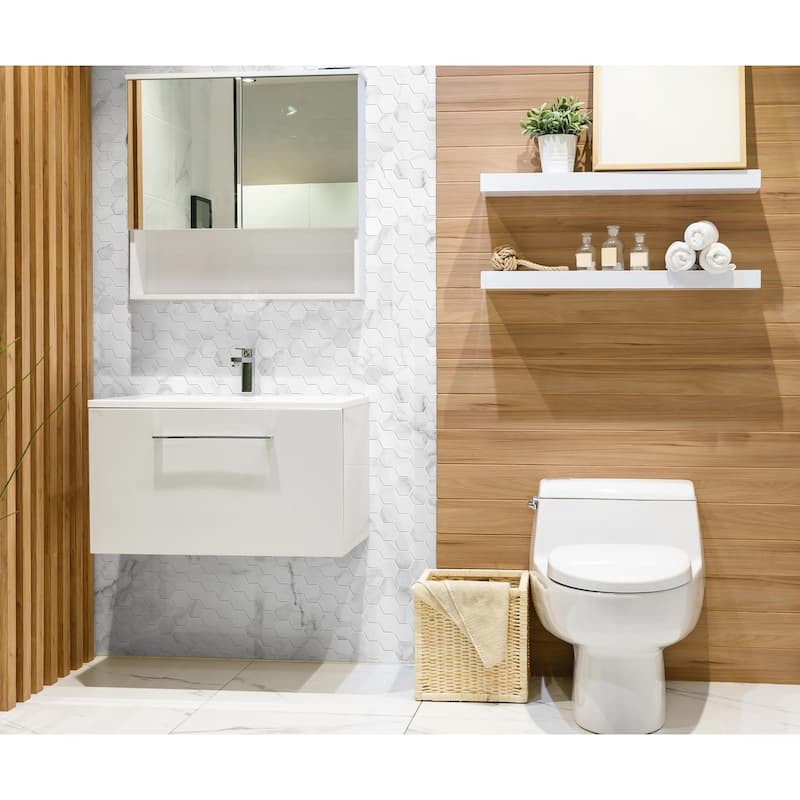 Pale Gray Marble 2" x 2" Honeycomb Honed Mosaic Tile