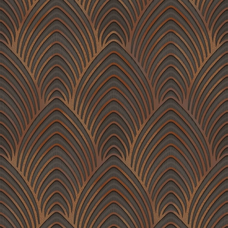 Galerie Wallcoverings Utopia Collection Arch Array Luster Finish Vinyl on Non-woven Wallpaper Roll - 33-feet long x 21-inches wide - Bronze