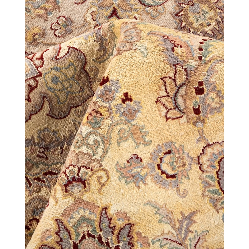 Overton Hand Knotted Wool Vintage Inspired Traditional Mogul Beige Area Rug - 9 x 12