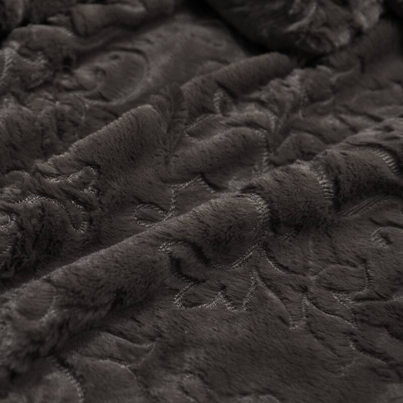 Embroidery Batik FauxFur Sherpa Throw Blanket