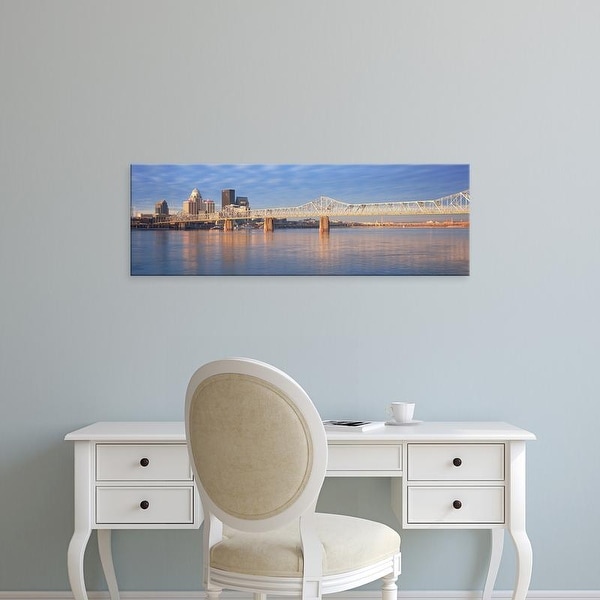 Easy Art Prints Panoramic Image 'View of the Ohio River and Louisville skyline, KY shot from Indiana' Canvas Art
