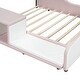 preview thumbnail 9 of 9, Full Size Upholstered Platform Bed with Storage Nightstand & Guardrail