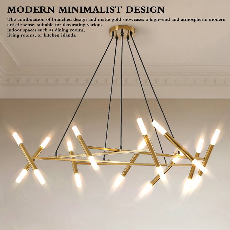 41" Gold Modern Chandelier