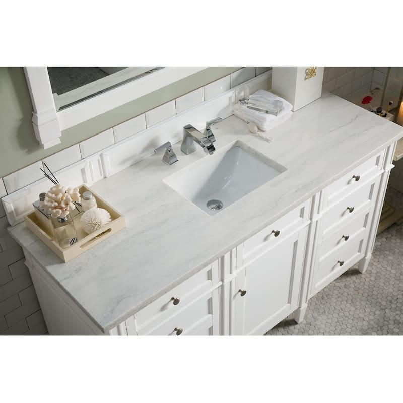 James Martin Vanities Brittany 60" Single Vanity, Bright White - 60 x 23.5 x 34