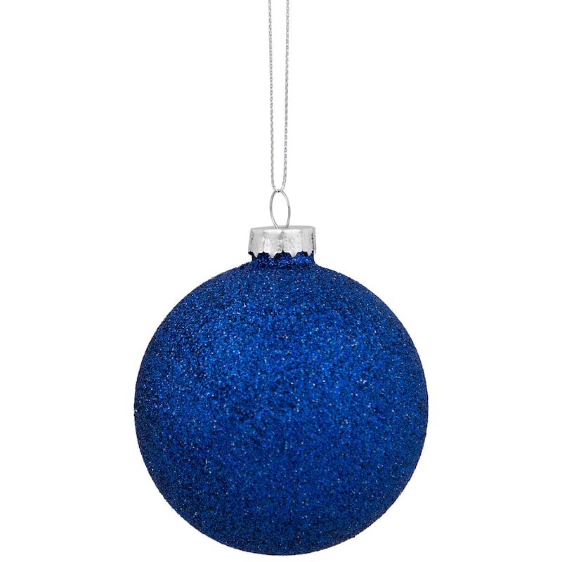Onion and Glass Ball Christmas Ornaments - 3.25" - Royal Blue - Set of 12