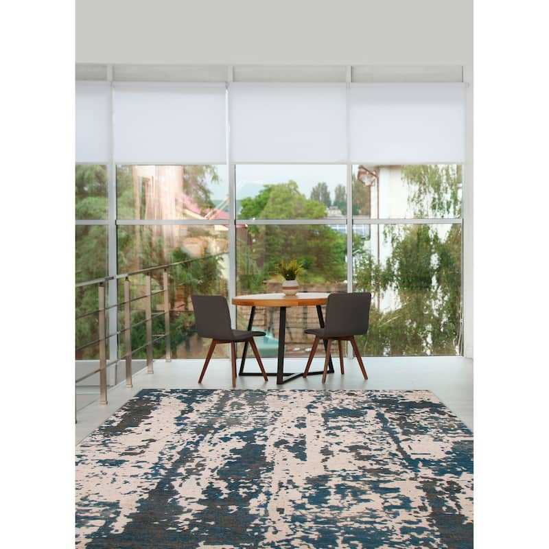 ECARPETGALLERY Hand-knotted Alma Ivory Silk, Wool Rug - 7'10 x 9'10