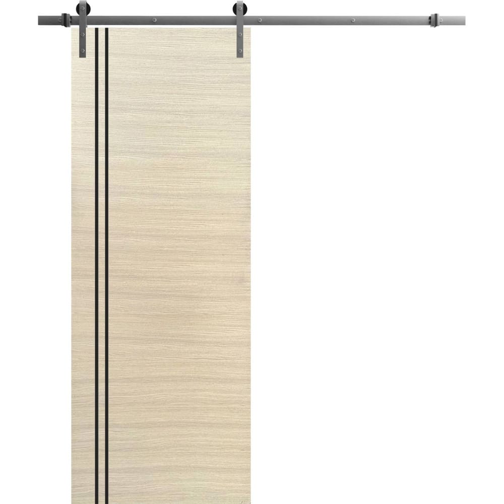Sturdy Barn Door 18 x 80 Planum 0016 Natural Veneer with 6.6FT