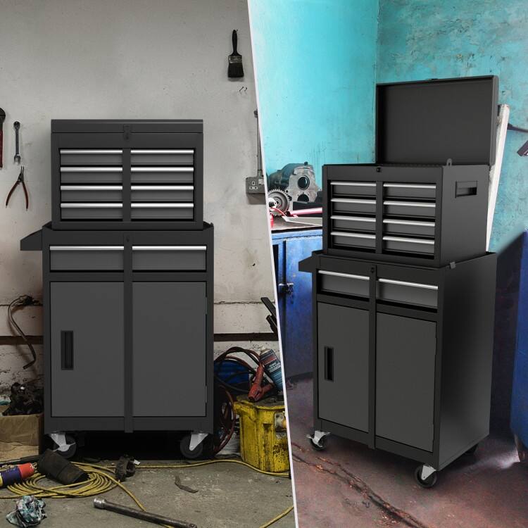 2-in-1 Tool Chest and Cabinet with 5 Sliding Drawers - 23" x 11" x 40.5"(L x W x H)