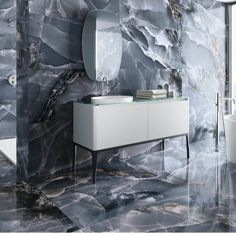 Riptide 24x48 Glossy Onyx Porcelain Tile - Floor & Wall - Large Format