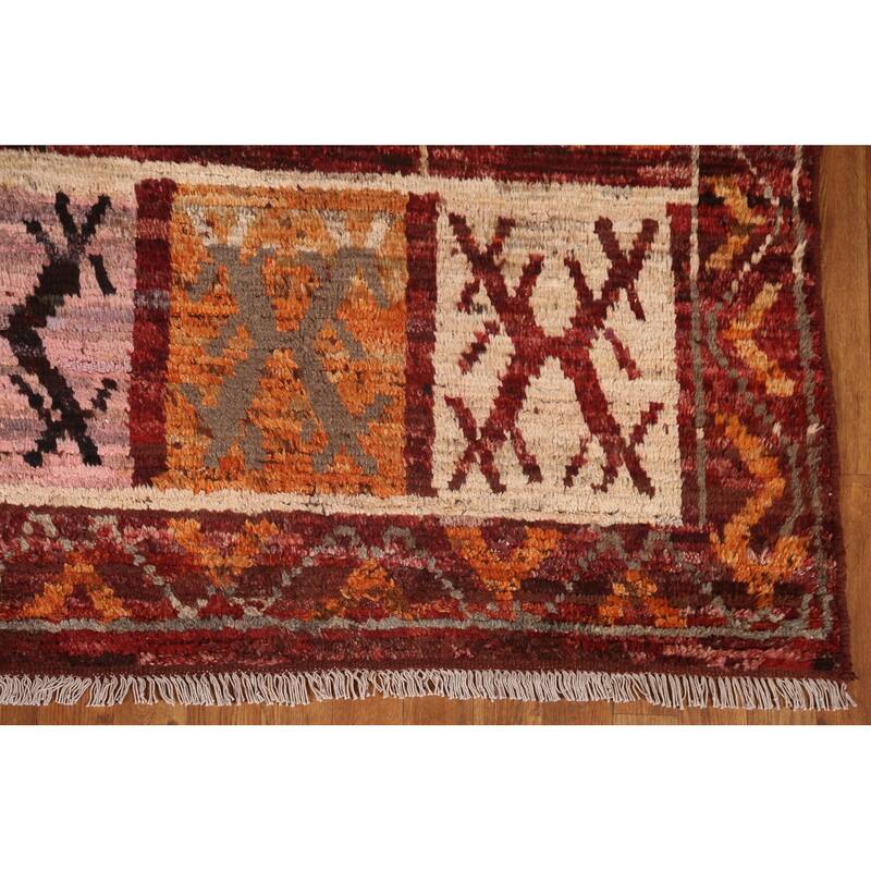 Tribal Geometric Moroccan Oriental Area Rug Hand-knotted Wool Carpet - 6'9" x 10'0"