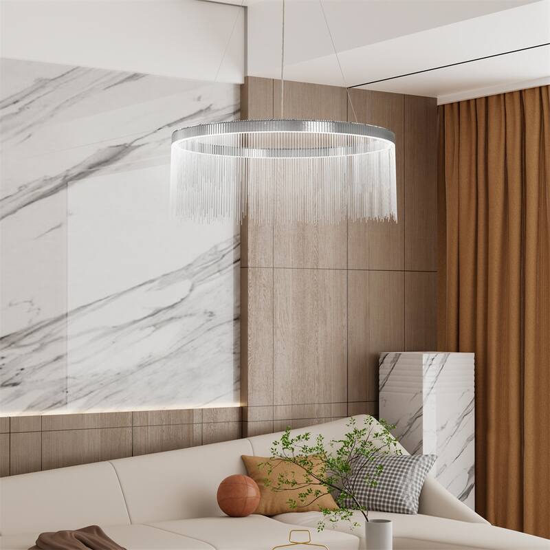 Crystal Chain Pendant Light Elegant Hanging Lamp Fixture Livingroom Decoration