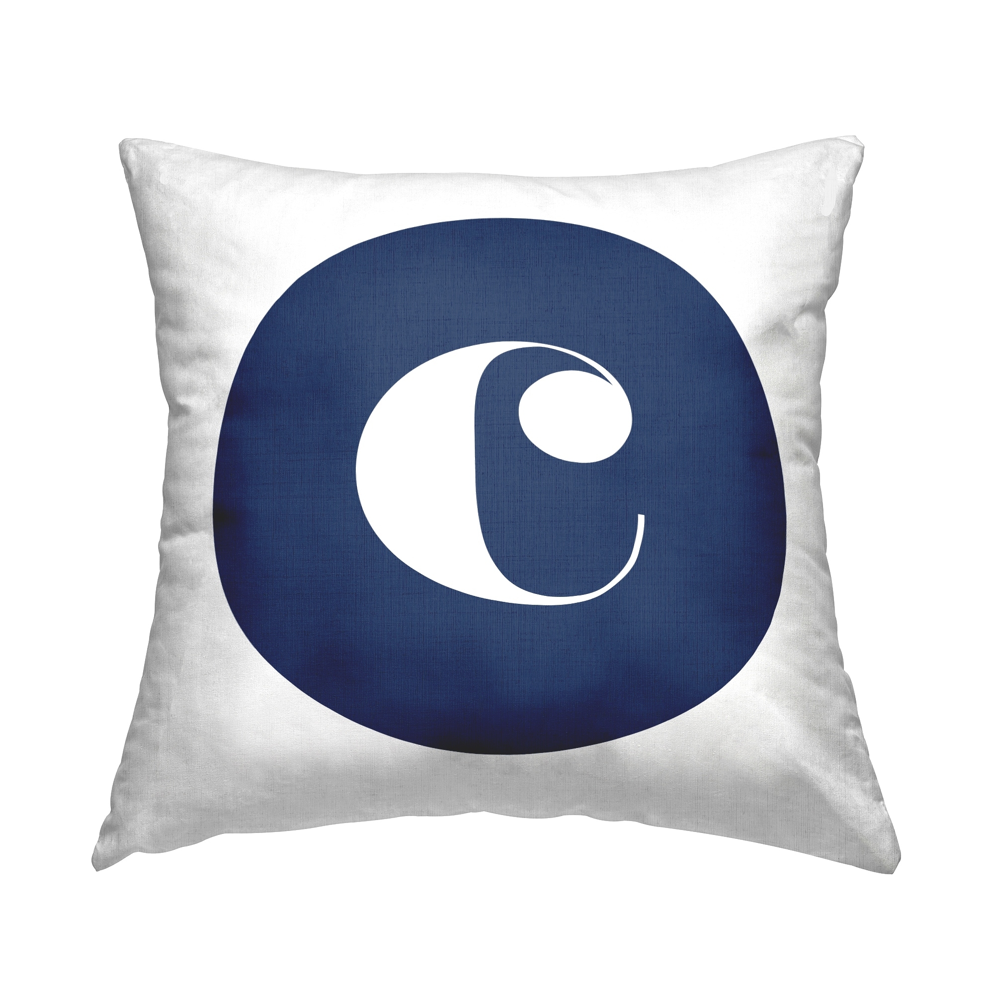 Stupell Blue Circle Letter Throw Pillow Design by Lil' Rue