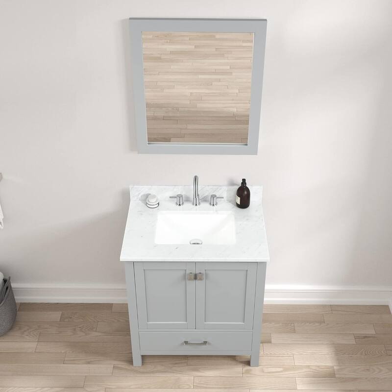 Blossom Geneva 30" Solid Wood Bathroom Vanity with Marble Top