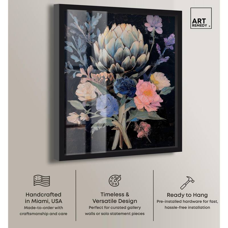 Moody Artichoke I Shadowbox by Art Remedy