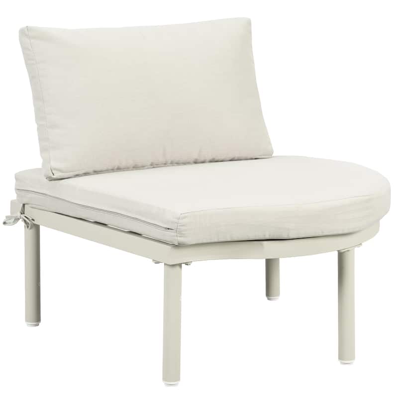 Stylish 6-Piece Half Moon Patio Sofa Set with High-Low Coffee Tables