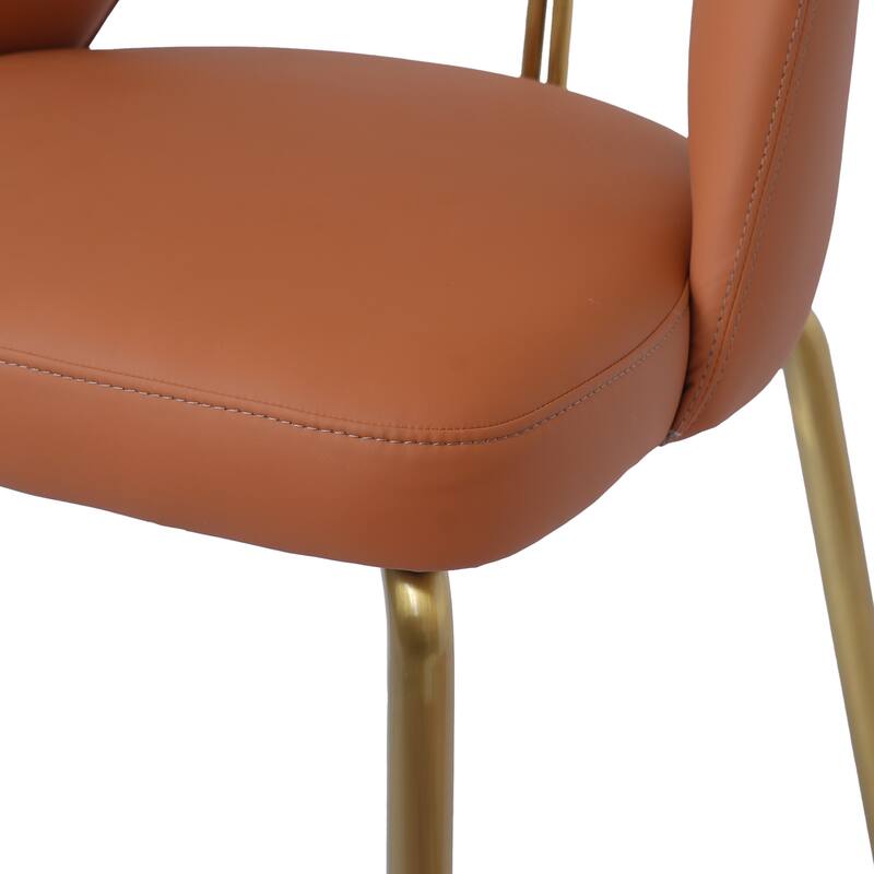 PU Leather Upholstered Dining Chairs with Metal Legs Set of 2 - 18.9"W x 21.2"W x 31.5"H