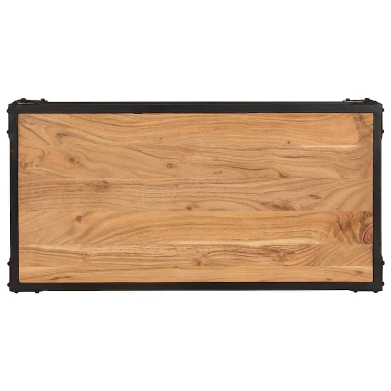 vidaXL Coffee Table 35.4"x17.7"x13.8" Solid Acacia Wood - 35.4" x 17.7" x 13.8"