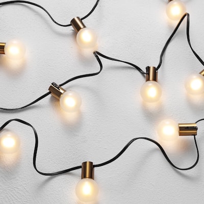 SAFAVIEH Lighting Farrynn 10 FT Led Outdoor String Lights - Brass/Black
