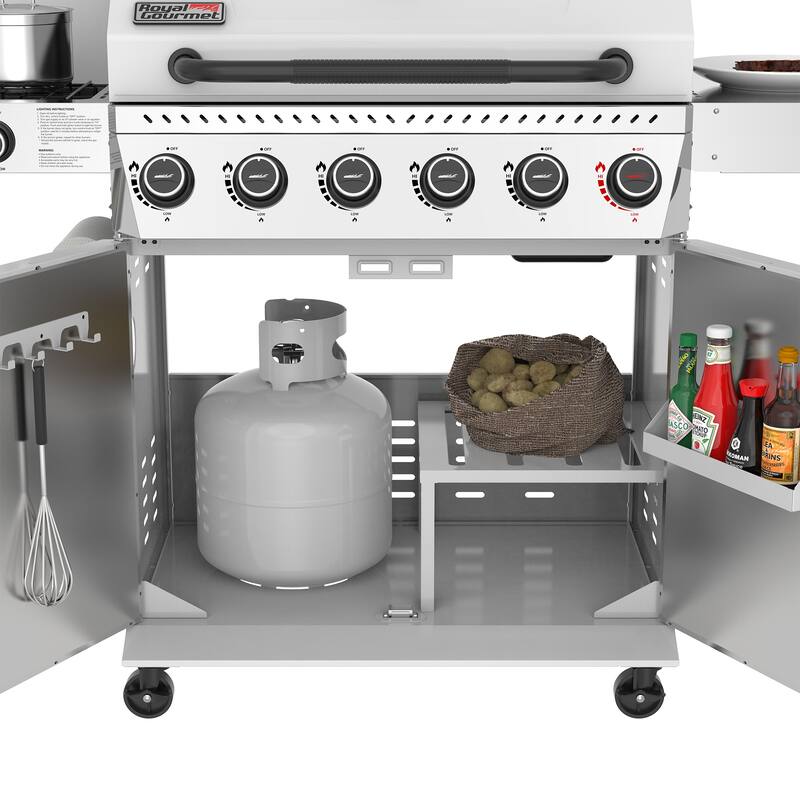 Royal Gourmet 6-Burner Propane Gas Grill with Sear & Side Burner