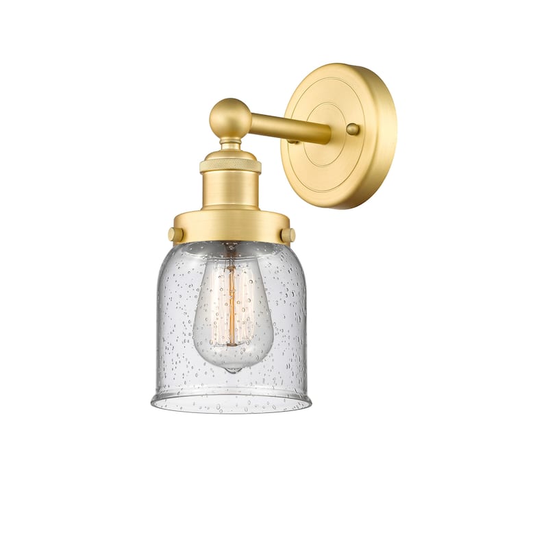 Innovations Lighting 616-1W-10-7 Bell Sconce Bell 10" Tall Wall Sconce - Satin Gold / Seedy