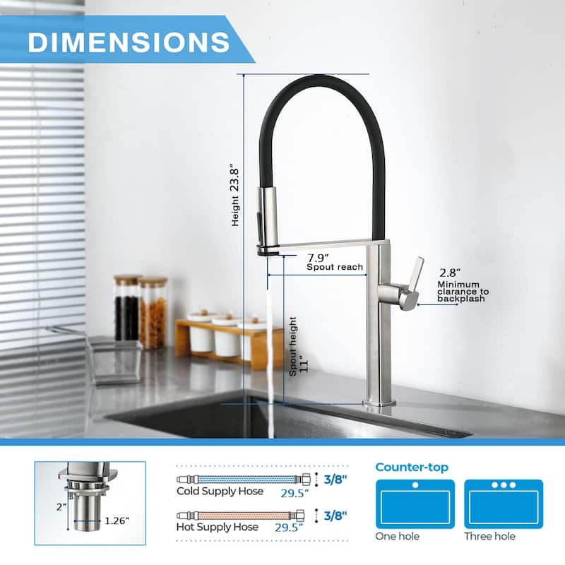 Single Handle Pull-Down Sprayer Kitchen Faucet