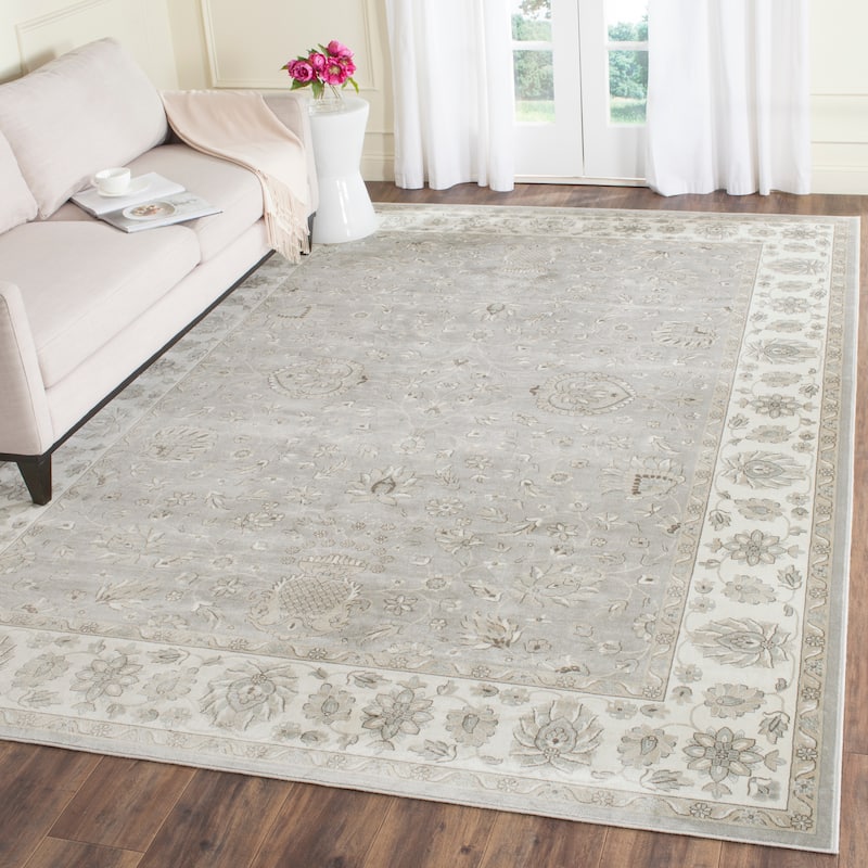 SAFAVIEH Persian Garden Maybell Vintage Boho Oriental Viscose Rug - 8' x 10'2" - Silver/Ivory