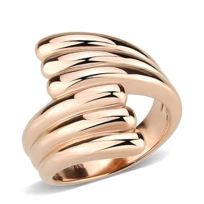 Rose-Gold Ion Plating Stainless Steel Ring with No Stone Perfect for Daily Wear or Special Occasions