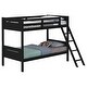 preview thumbnail 5 of 6, Luxury Twin-over-Twin Bunk Bed with Angled Ladder, Black