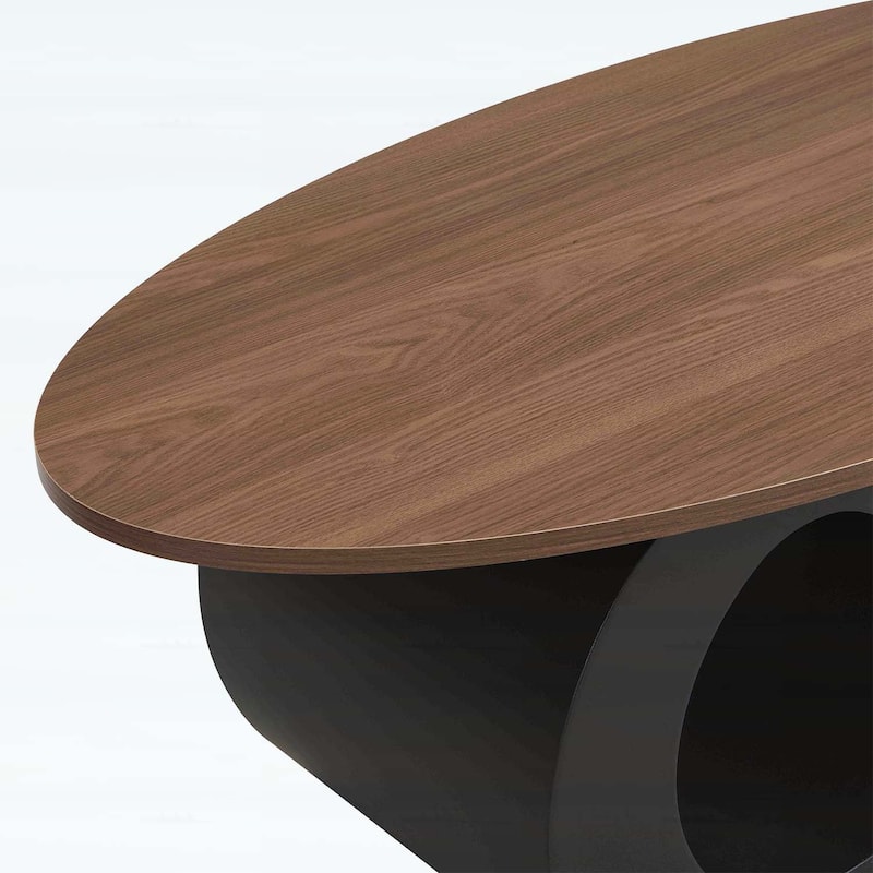 Nesting Coffee Table Set of 2,Industrial Design for Living Rooms,Combines Luxury and Functionality with Oval and Round Shapes