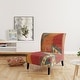 preview thumbnail 9 of 23, Designart "Moroccan Orange Tiles Collage I" Upholstered Bohemian Chic Accent Chair - Arm Chair