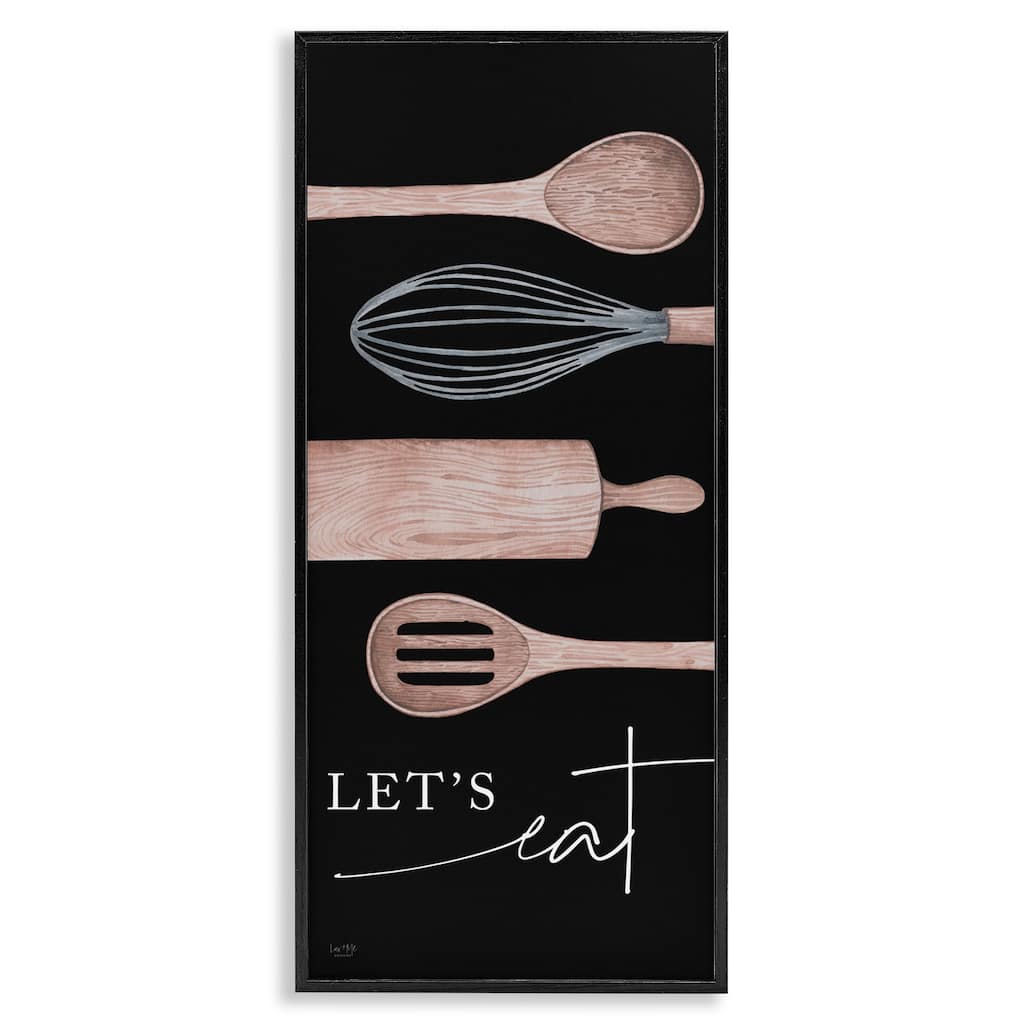 Stupell Let's Eat Varied Kitchen Cooking Utensil Phrase Framed Wall Art, Design by Lux + Me Designs