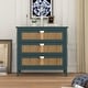 preview thumbnail 6 of 13, Natural rattan Storage Cabinet Wooden Chest with 3 Drawer Green