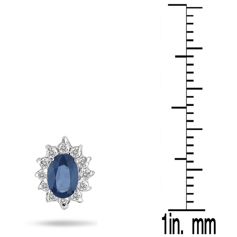 Marquee 10k White Gold Sapphire and 1/4ct TDW Diamond Earrings (I-J, I1-I2)