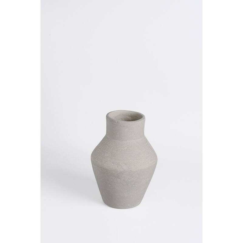 Paper Mache Vase Eco Mix White H 8.7" & Dia 6.1" - White