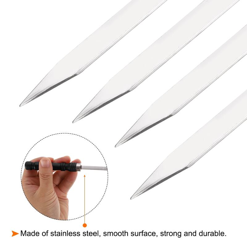 12pcs Kebob Skewers 40cmx5.92mmx1.66mm Flat Sticks with Grip Handle - 40cm