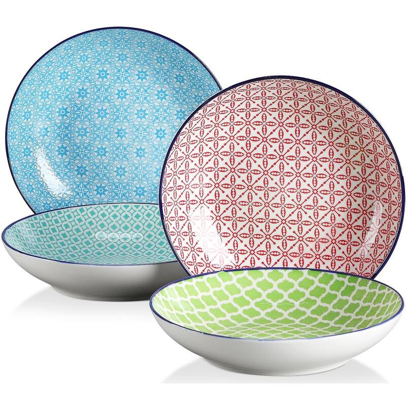 vancasso Macaron 4-Piece Multi-Color Dinner Plates Dessert Soup Plates - Soup Plate - Macaron