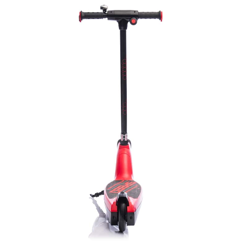 Kids Ride On Electric Scooter With Kickstand,Scooter Bell,Wider Pedal,Non-Slip Handle,Colorful LED Lights,For Kids 6+.